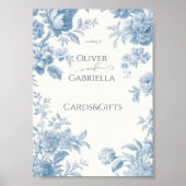 Elegante Franse toilet Bloemen Trouwkaarten & gesc Poster (Voorkant)