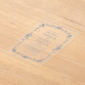 Elegante Franse Victoriaans Dusty Blue Wedding Acryl Uitnodigingen (Laagn)