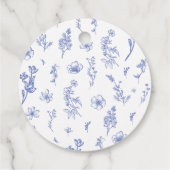 Elegante Franse Victoriaanse blauwe bloemrijke bru Bedankjes Labels (Achterkant)