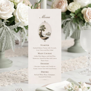 Elegante Franse vintage kasteelhochzeitmenu kaart