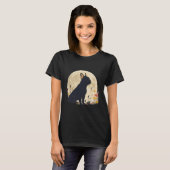 Elegante Frenchie Moonlight Tuin Silhouet T-shirt (Voorkant volledig)