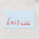 Elegante Fresh Blue Red Hair Stylist Visitekaartje (Voorkant)