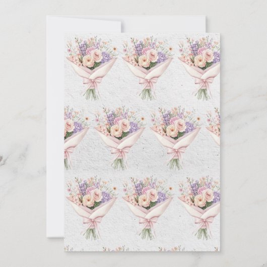 Elegante Fresh Off the Market Bloemenbruid Kaart (Achterkant)