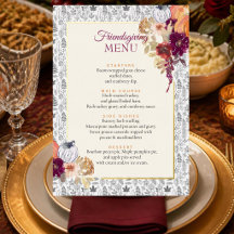 Elegante Friendsgiving Pompoen & Bloemendiner Menu
