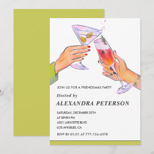 Elegante Friendsmas uitnodigingen Cocktailparty