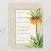 Elegante Fritillaria n Dragonfly bruiloft uitnodig Kaart (Voorkant / Achterkant)