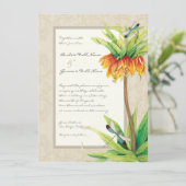 Elegante Fritillaria n Dragonfly bruiloft uitnodig Kaart (Staand voorkant)