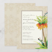 Elegante Fritillaria n Dragonfly Couples Douche Kaart (Voorkant / Achterkant)