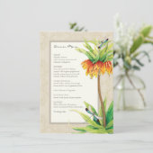 Elegante Fritillaria n Dragonfly Formeel dinermenu Menu (Staand voorkant)