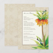 Elegante Fritillaria n Dragonfly Formeel dinermenu Menu (Voorkant / Achterkant)