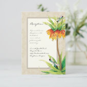 Elegante Fritillaria n Dragonfly Receptie uitnodig Kaart (Staand voorkant)