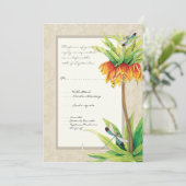 Elegante Fritillaria n Dragonfly RSVP Response Kaa Kaart (Staand voorkant)