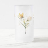Elegante Frosted Glass Mok – Floral Bouquet Design (Center)