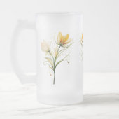Elegante Frosted Glass Mok – Floral Bouquet Design (Links)