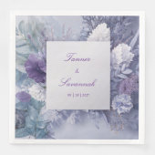 Elegante Frosted Lavendel Bloemen bruiloft Servet (Voorkant)