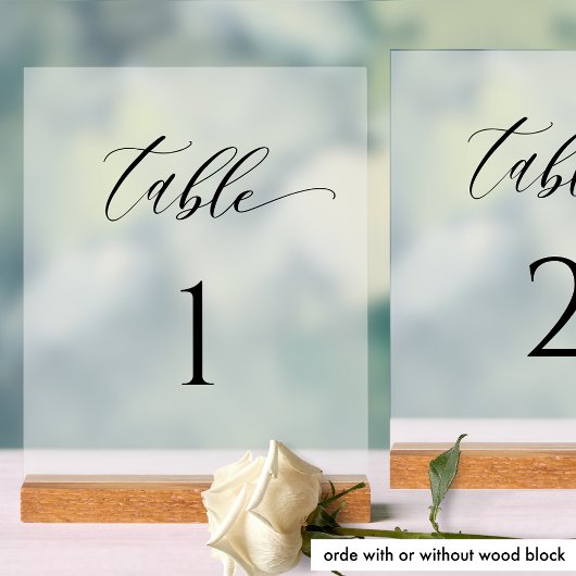 Elegante Frosted Style Trouwtafel Nummer Acryl Bord