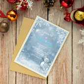 Elegante Frosty Blue & White kerstuitnodiging Kaart