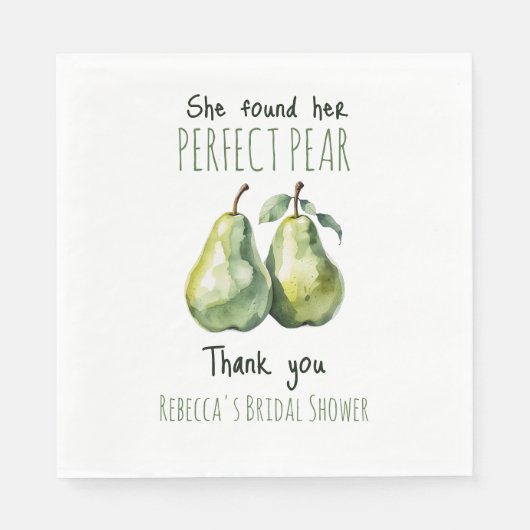 Elegante Fruit Brunch Perfect Pear Vrijgezellenfee Servet (Voorkant)