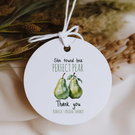 Elegante Fruit Brunch Perfecte Peer Bruidsfeest Bedankjes Labels