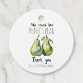 Elegante Fruit Brunch Perfecte Peer Bruidsfeest Bedankjes Labels (Voorkant)