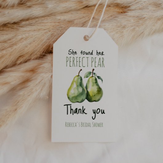 Elegante Fruit Brunch Perfecte Peer Bruidsfeest Cadeaulabel