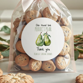 Elegante Fruit Brunch Perfecte Peer Bruidsmeisje B Ronde Sticker