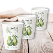 Elegante Fruit Brunch Perfecte Peren Bruidsfeest Papieren Bekers