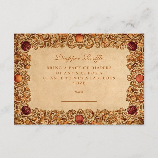 Elegante fruit en gebladerte Diapper Raffle Informatiekaartje (Voorkant)