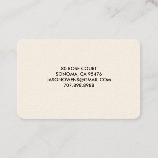 Elegante fruitboom graveren tuinarchitect visitekaartje (Achterkant)