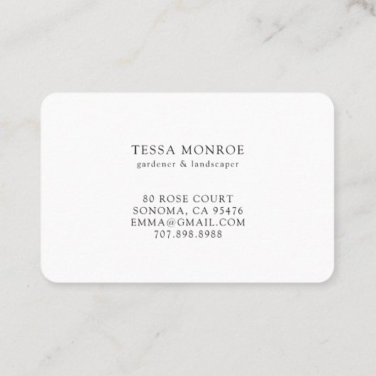 Elegante fruitboom tuinman landschap visitekaartje (Achterkant)