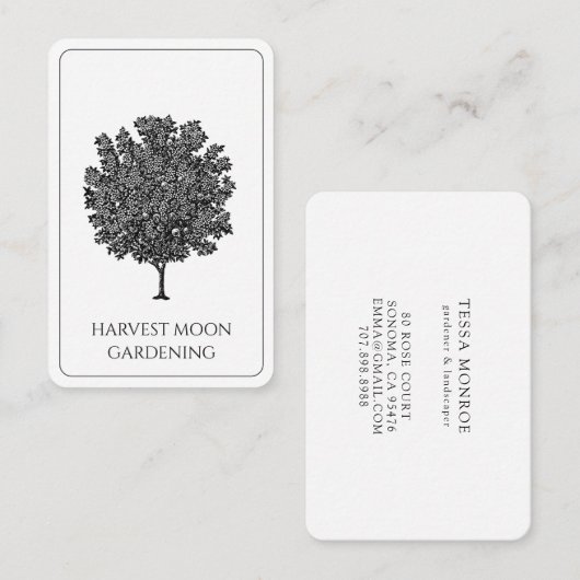 Elegante fruitboom tuinman landschap visitekaartje (Voorkant / Achterkant)