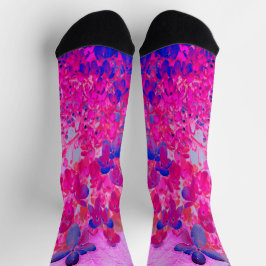Elegante fuchsia en donkerblauwe limelight hortens sokken