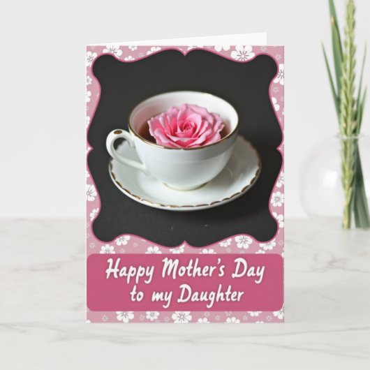 Elegante Fuchsia Moeders Kaart (Voorkant)