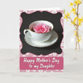 Elegante Fuchsia Moeders Kaart (Gele Bloem)