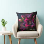 Elegante Fuchsia Rode Bourgogne Lelie Bloem Kussen (Stoel)