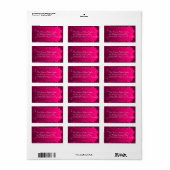 Elegante Fuchsia Roze Bruiloft Adresetiketten Etiket (Full Sheet)