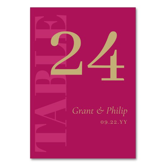 Elegante Fuchsia Roze & Gouden Typografie Kaart (Voorkant)