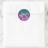 Elegante Fuchsia Roze Turquoise Blauwe Stickers (Tas)