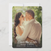 Elegante Full Photo Wedding Save the Date Kaart (Voorkant)