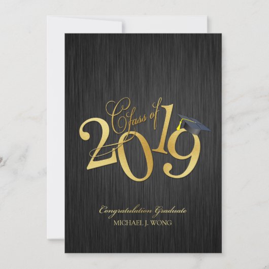Elegante Funky Gold Class van 2019 Afstuderen Kaart (Voorkant)
