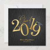 Elegante Funky Gold Class van 2019 Afstuderen Kaart (Voorkant)