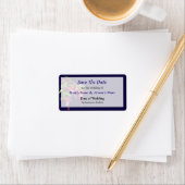 Elegante Fuscia Marshia Save the Date Etiket (Insitu)