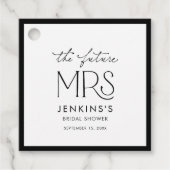 Elegante Future Mrs Bruiloft Feest Bedankjes Labels (Voorkant)