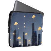 Elegante futuristische Smart City Wireframe - Gloe Laptop Sleeve (Voorkant Rechts)