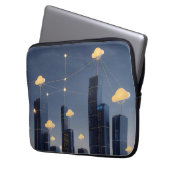 Elegante futuristische Smart City Wireframe - Gloe Laptop Sleeve (Voorkant Links)