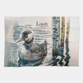 Elegante fuut op het meer - aangepaste tekst theedoek (Horizontaal)