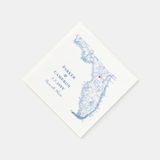 Elegante Gainesville Florida kaart bruiloft Servet (Hoek)