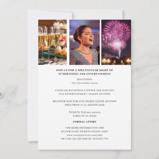 Elegante Gala Corporate Photo Black Faux Gold Kaart (Achterkant)