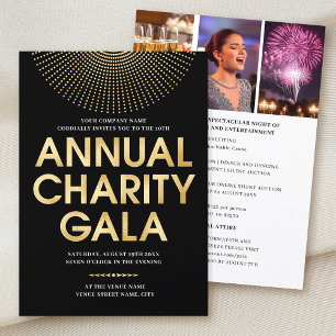 Elegante Gala Corporate Photo Black Faux Gold Kaart
