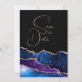 Elegante Galaxy Agaat Bruiloft Save the Date Kaart (Voorkant)